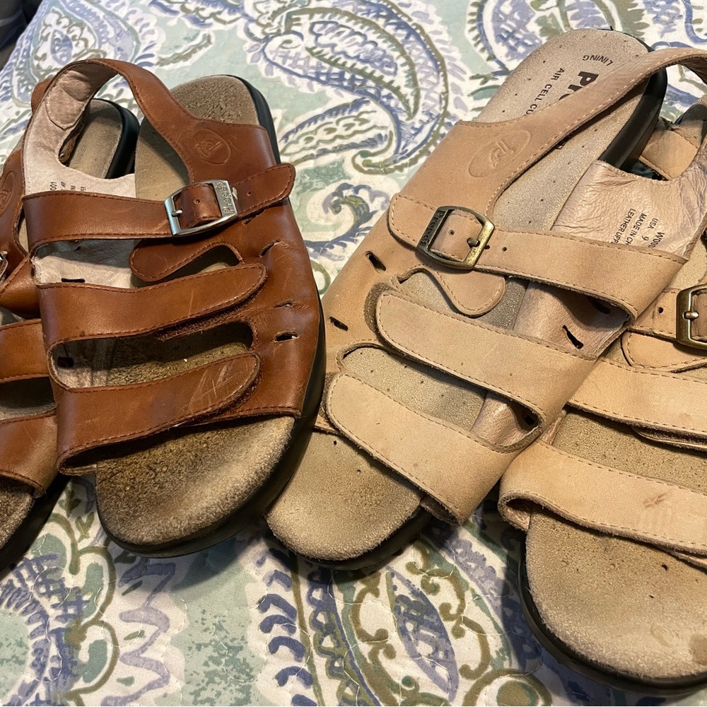 Sandals bundle Propet women’s 9 suede cream tan leather